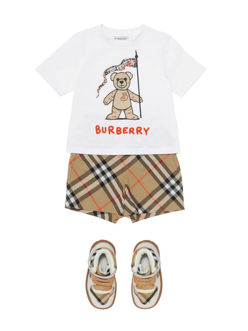 T-shirt bianca per neonato 8104509 A1464 Burberry Kids 
