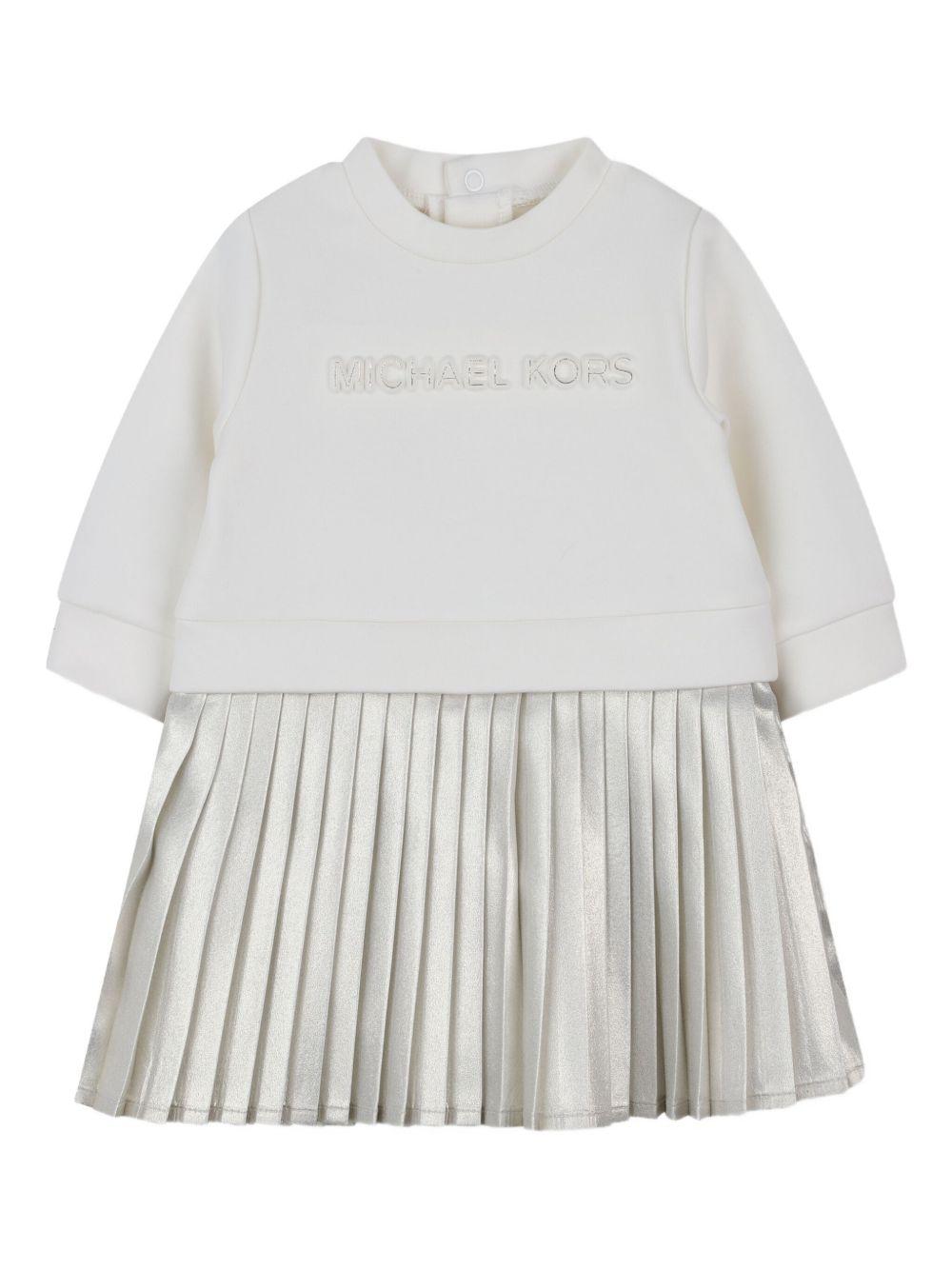 Abito bianco/dorato per neonata R30509 N81 Michael Kors Kids 