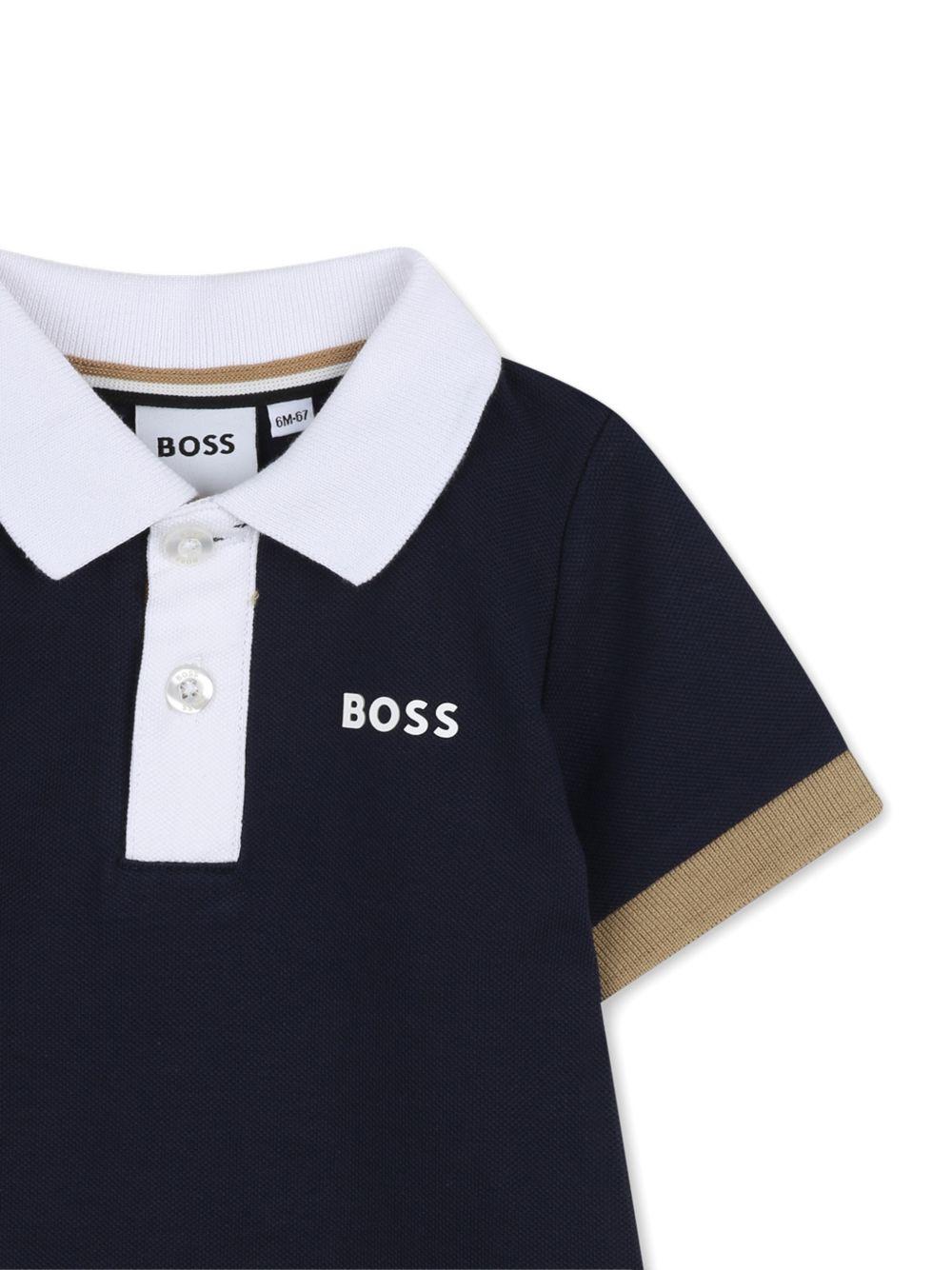 Polo blu navy per neonato J52878 849 Boss Kids 