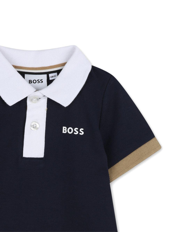 Polo blu navy per neonato J52878 849 Boss Kids 
