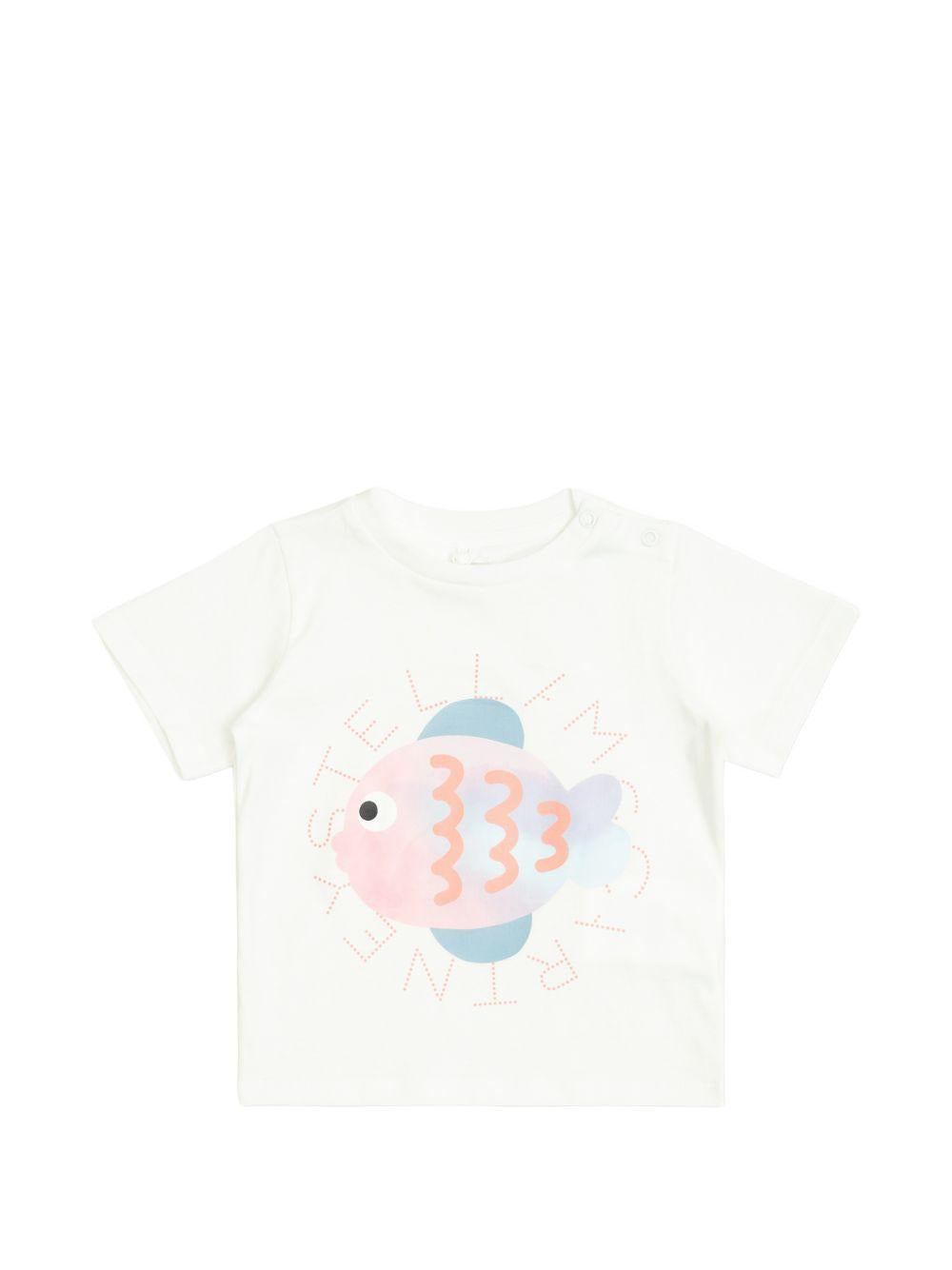 T-shirt bianca per neonato TY8061Z0434 100 Stella McCartney Kids 