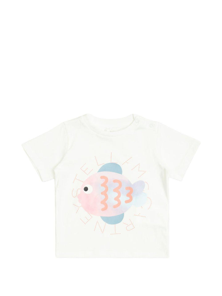 T-shirt bianca per neonato TY8061Z0434 100 Stella McCartney Kids 