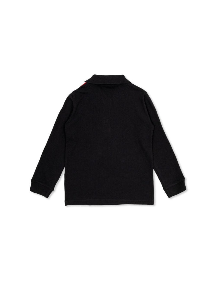 Baby polo shirt in midnight blue cotton