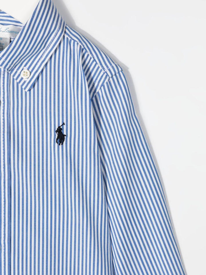 Camicia per neonato in cotone azzura e bianca