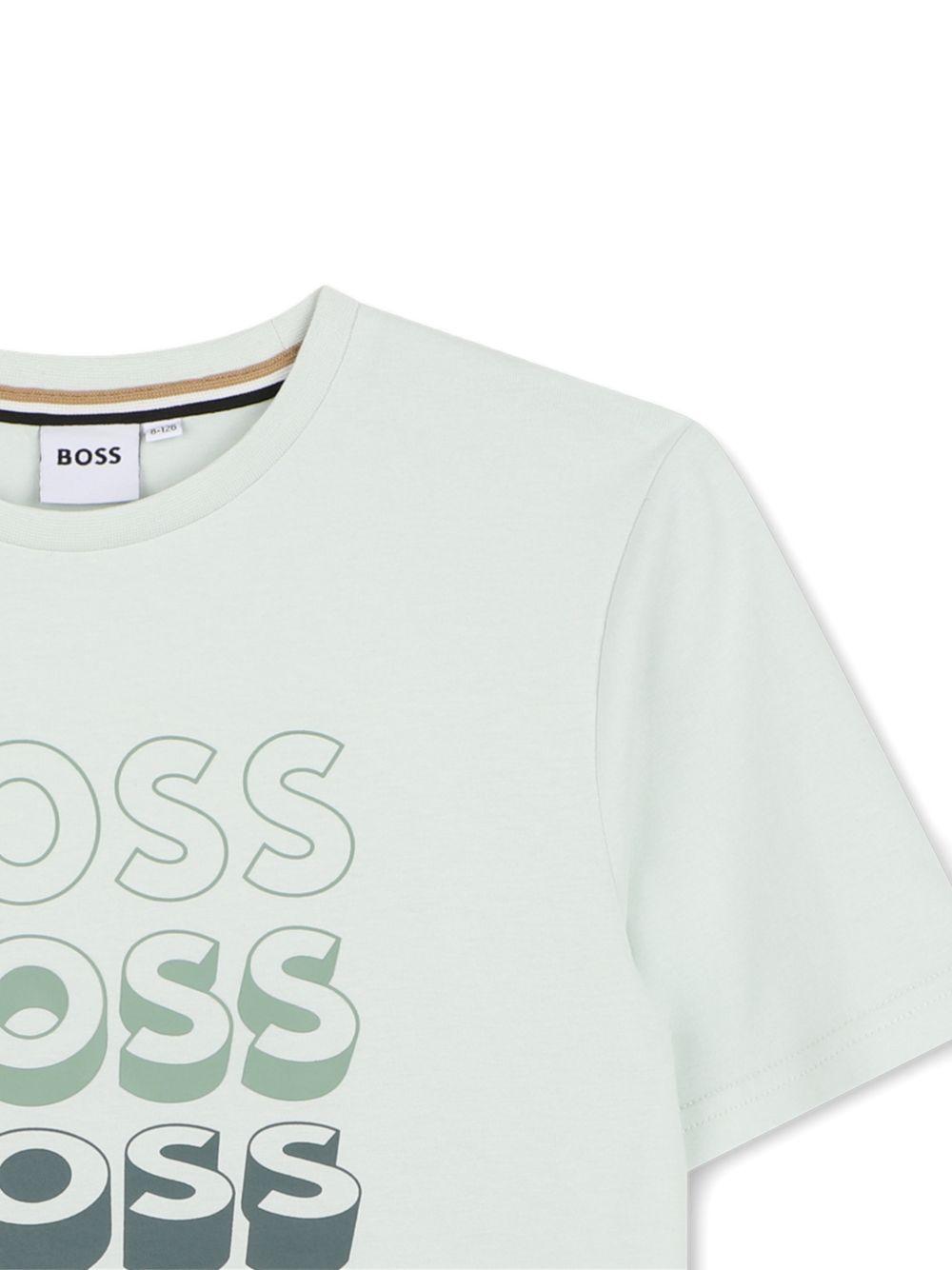 T-shirt verde chiaro per bambino J52982 73K Boss Kids 