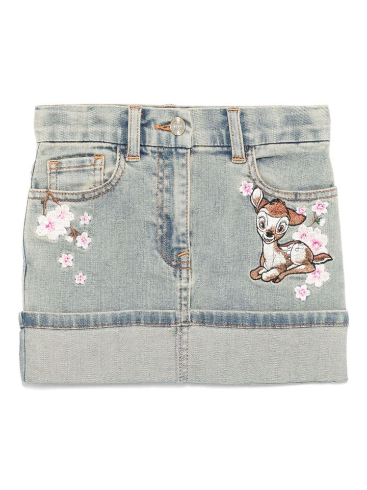 Gonna di jeans blu indaco per bambina 19E7035021 5503 Monnalisa Kids 
