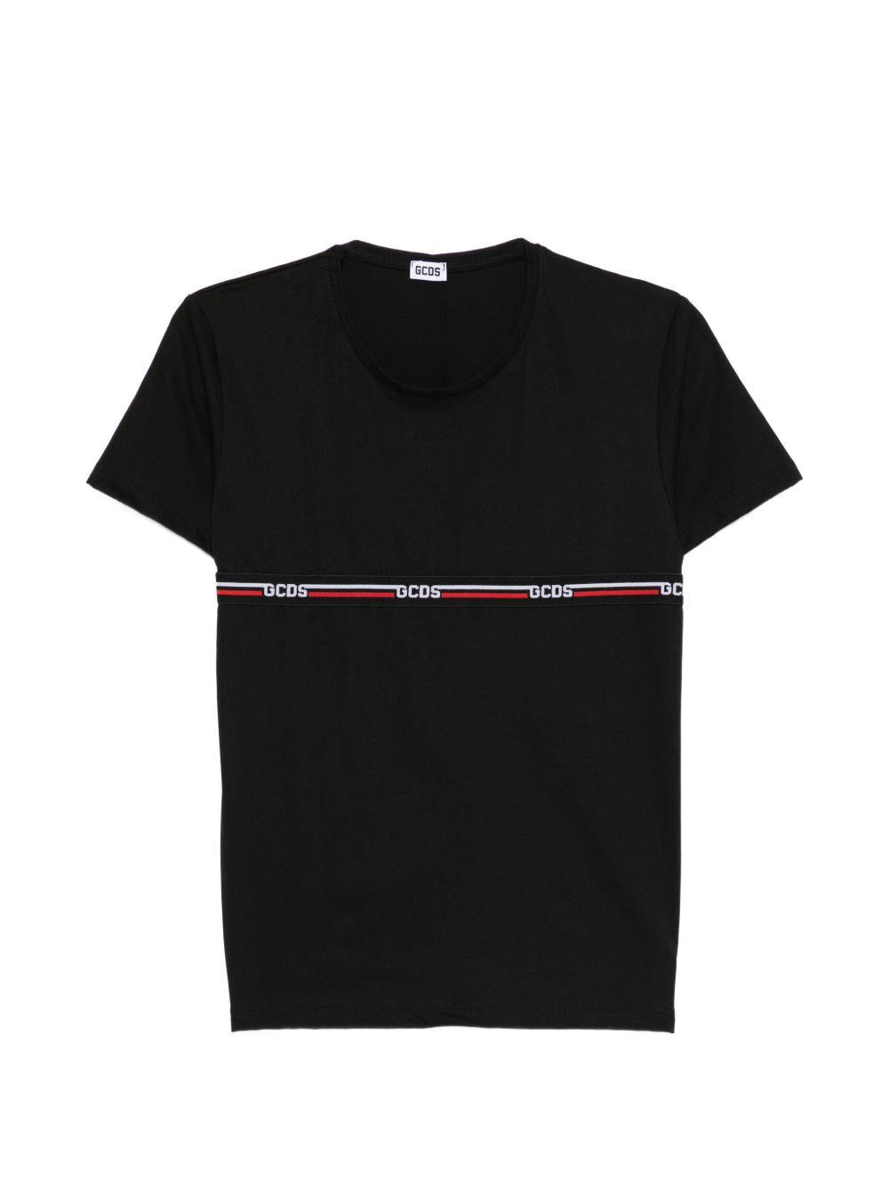 T-shirt nera per bambino C1BJQC553J105 999B Gcds Kids 