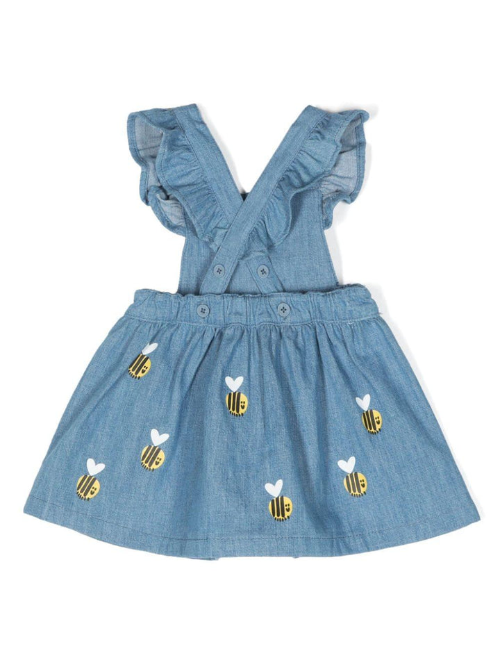 Blue denim dress for baby girls