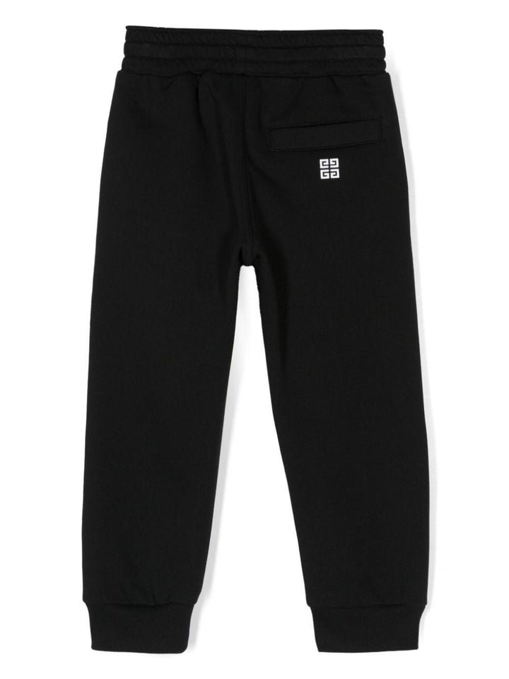 Black cotton blend trousers for children