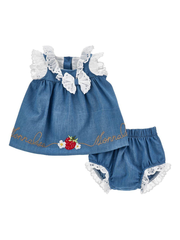 Abito blu per neonata 35G5157081 0062 Monnalisa Kids 