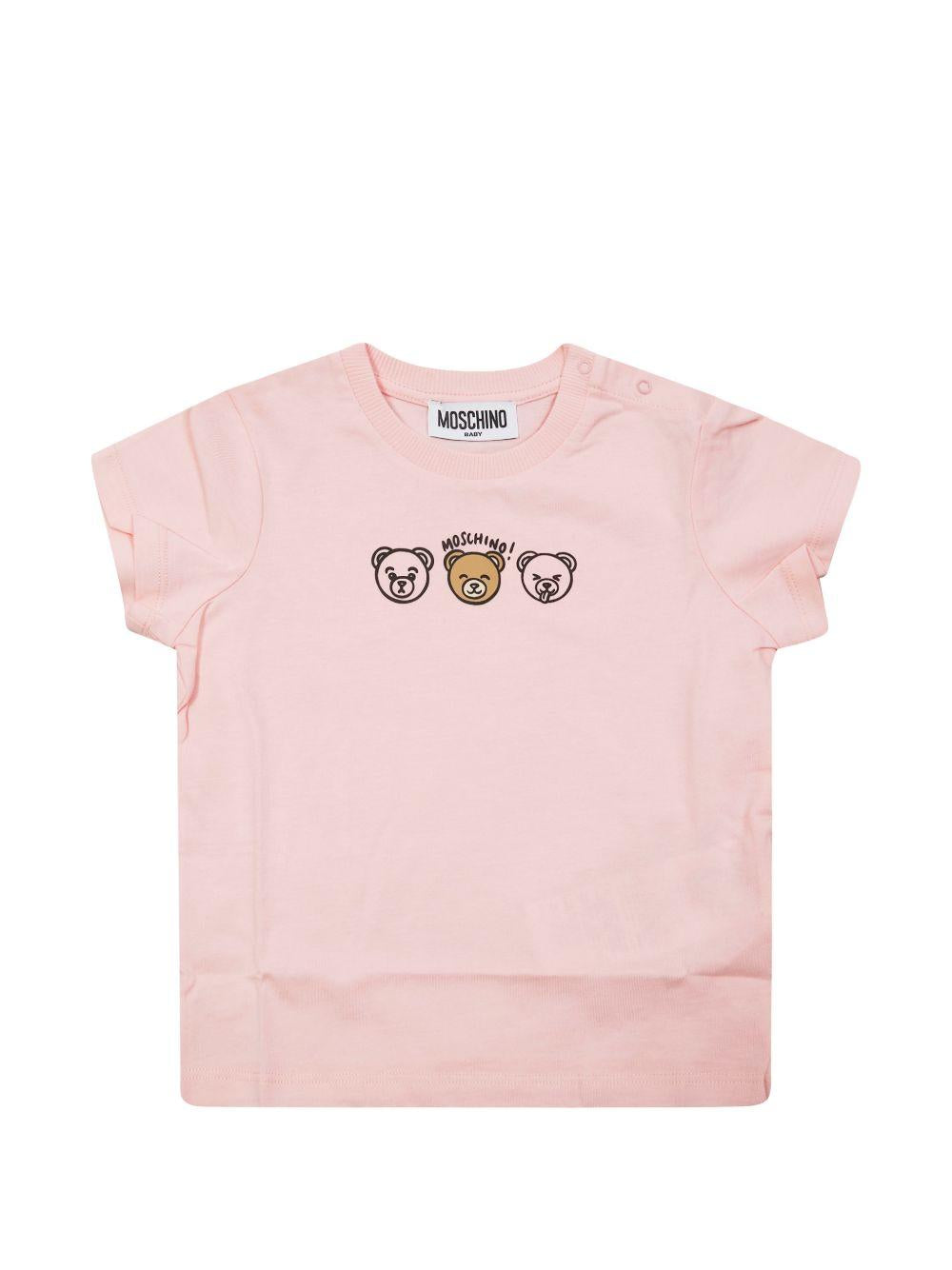 T-shirt rosa per neonata MUM04OLAA24 50209 Moschino Kids 