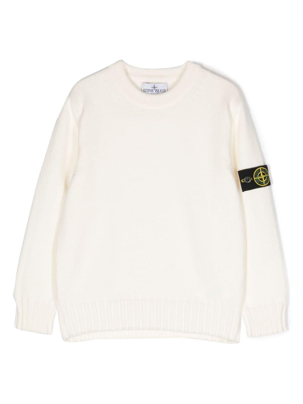 Maglione bianco per bambino con logo