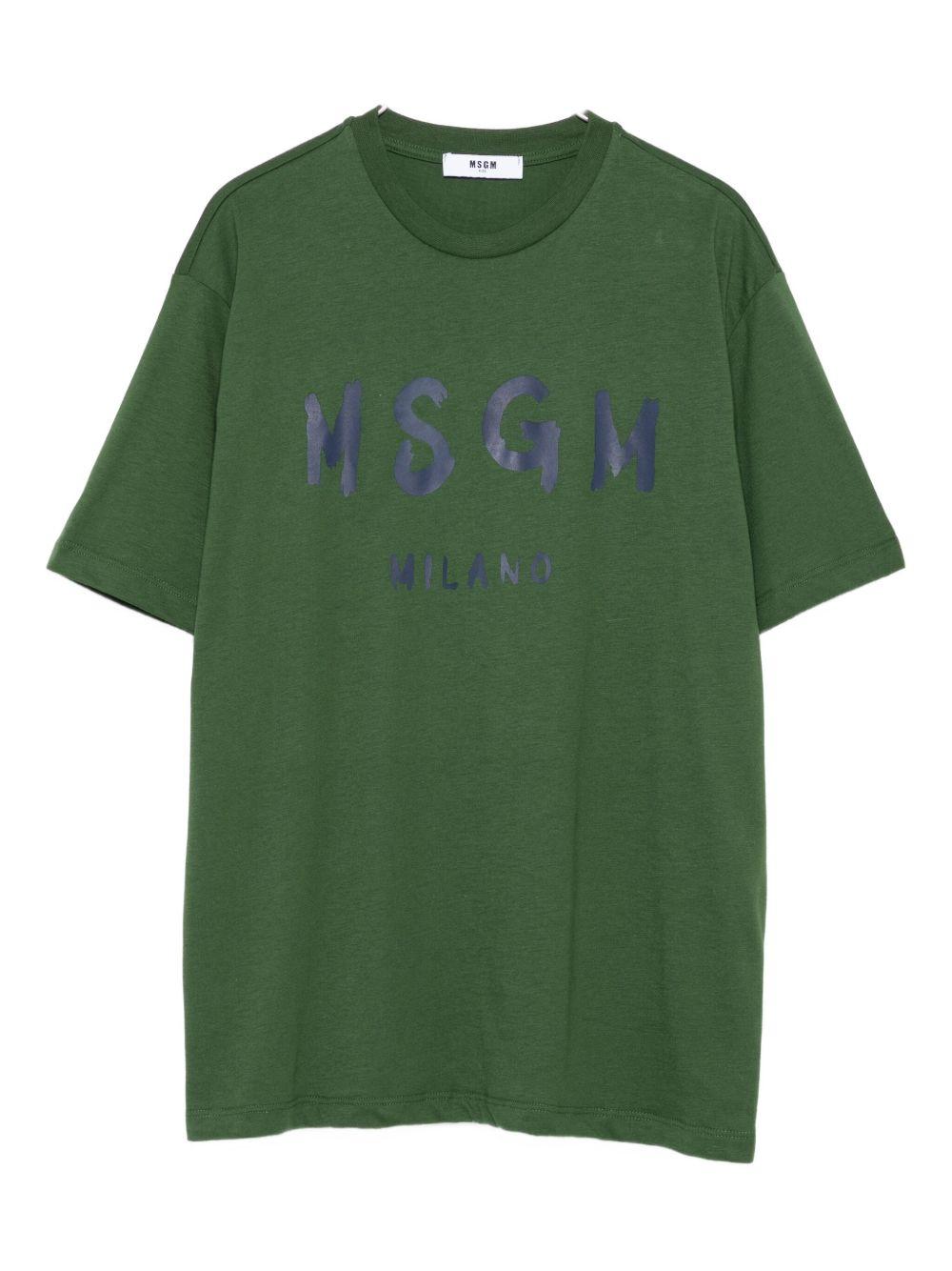 T-shirt verde per bambino F5MSJUTH007 MS039 Msgm Kids 