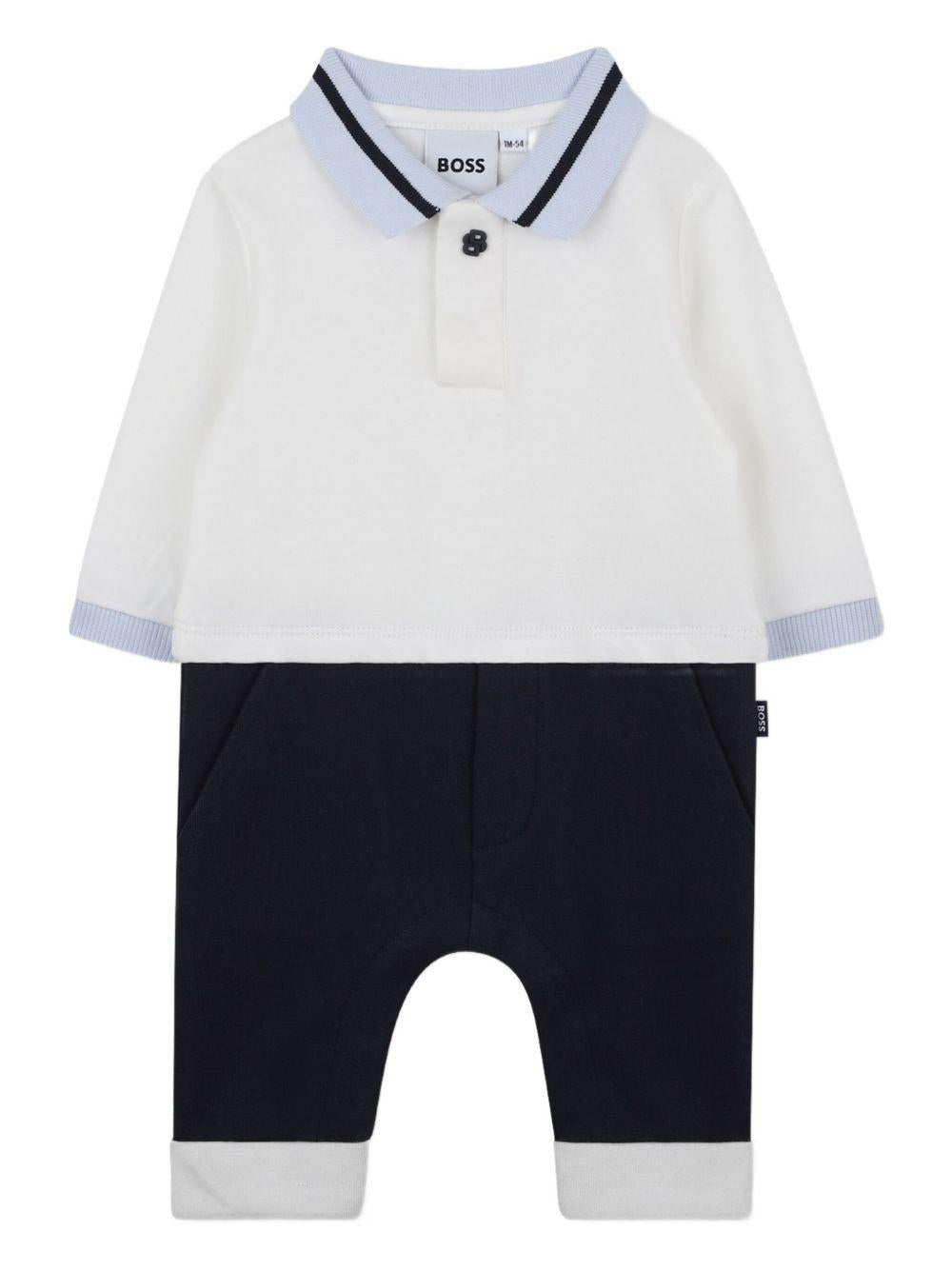 Pagliaccetto bianco/blu per neonato J52529 117 Boss Kids 