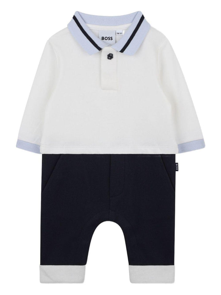 Pagliaccetto bianco/blu per neonato J52529 117 Boss Kids 
