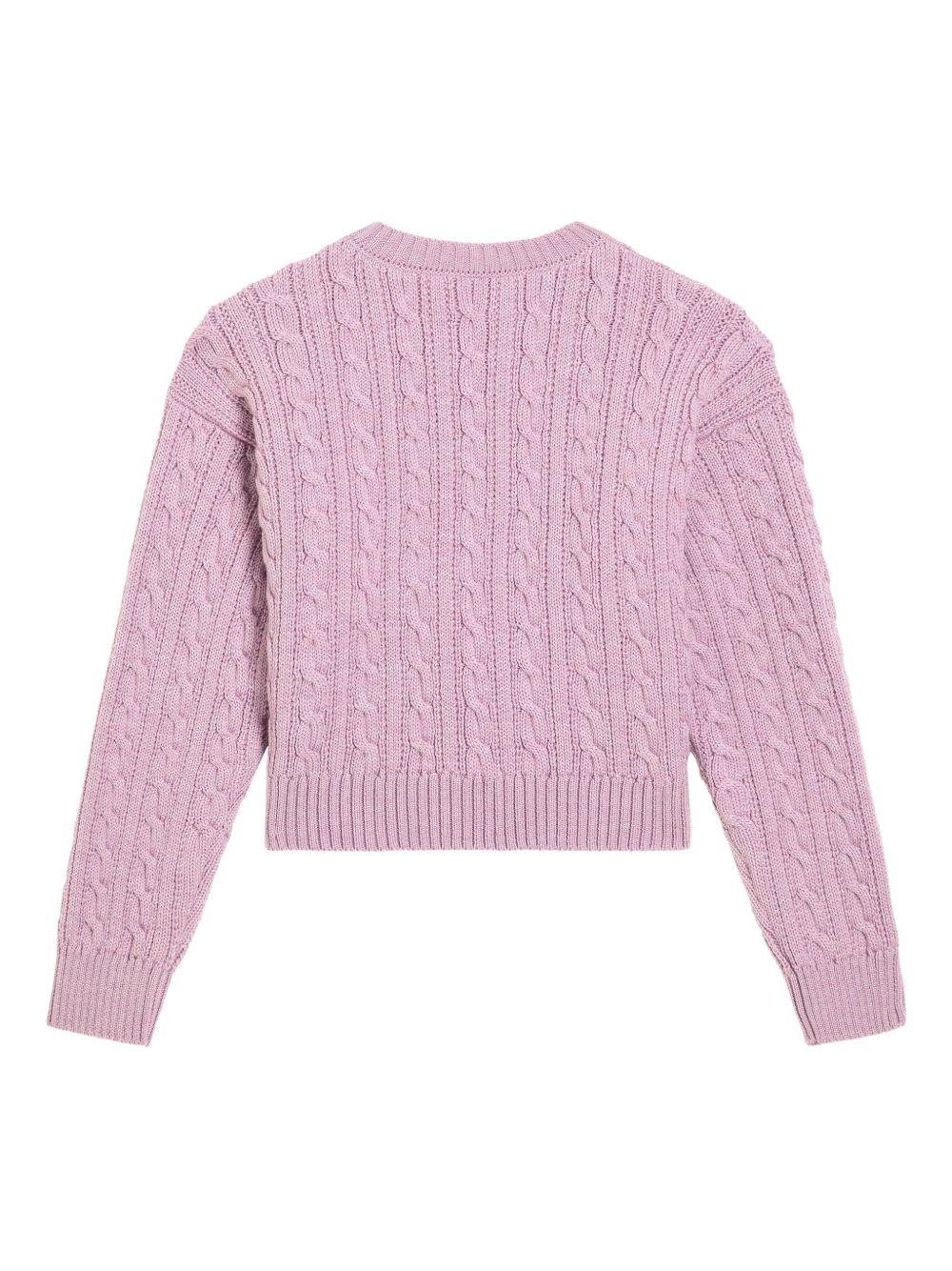 Maglione viola per bambina L5KWK5JDVDJ F3904 Dolce & Gabbana Kids 