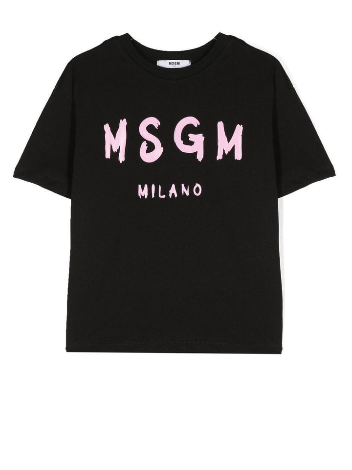 Black cotton t-shirt for girls