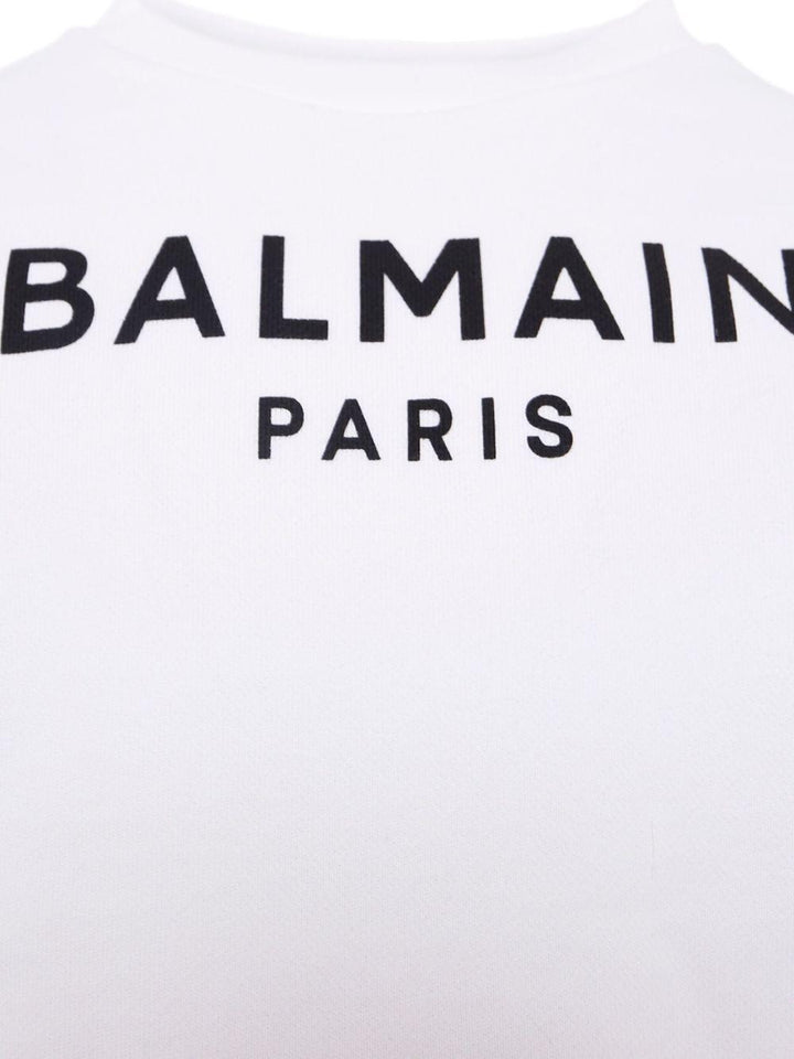 Felpa bianca per bambino BX4P10Z3183 100NE Balmain Kids 