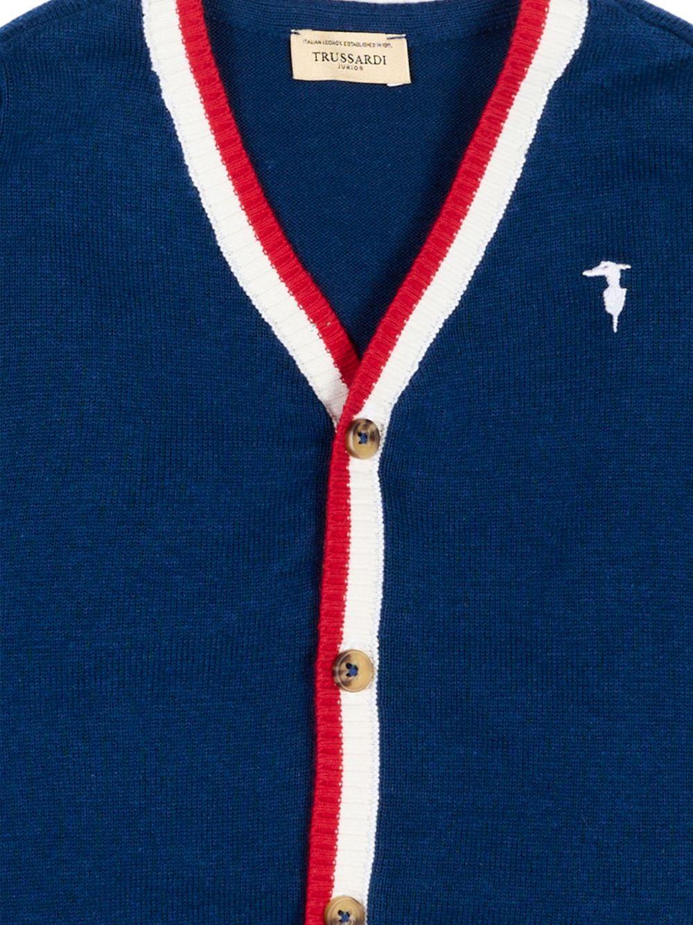 Cardigan blu per neonato TIP26007CD BLU Trussardi Kids 