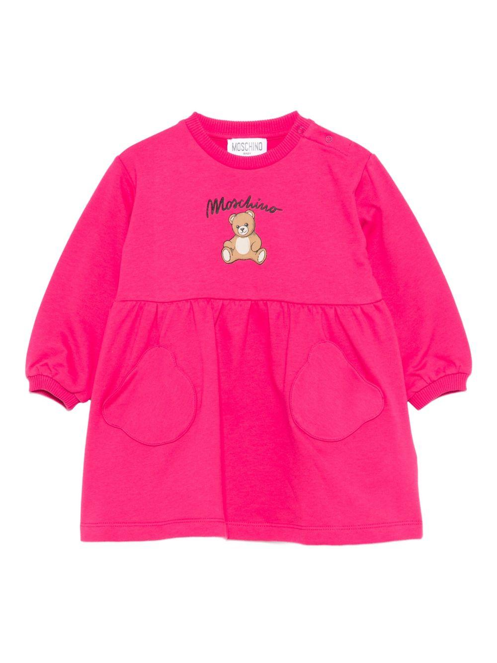 Abito rosa per neonata MDV0CULCA40 50541 Moschino Kids 