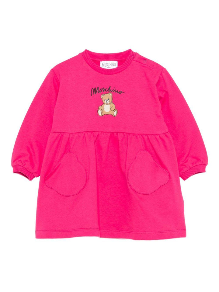 Abito rosa per neonata MDV0CULCA40 50541 Moschino Kids 