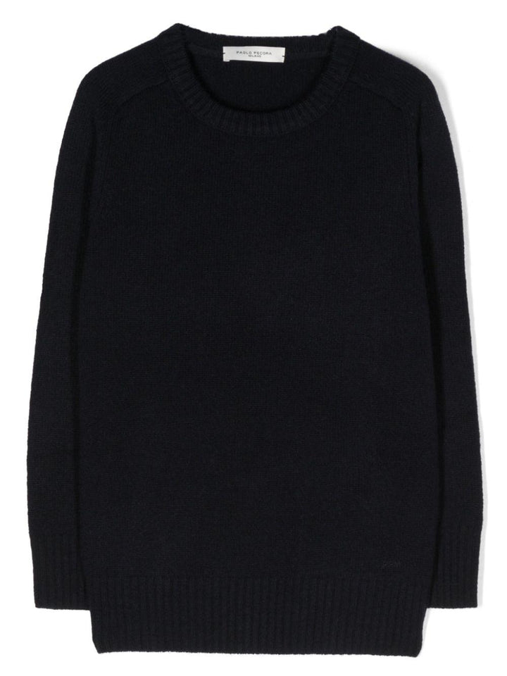 Maglione nero per bambino con logo