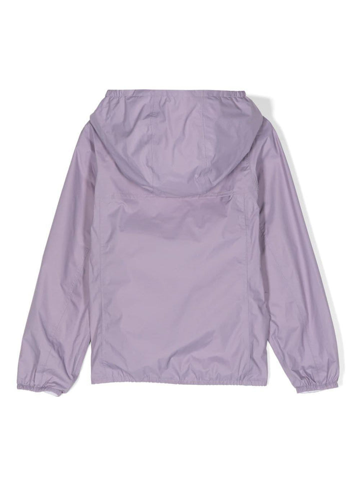 Purple and white jacket for girls with logo