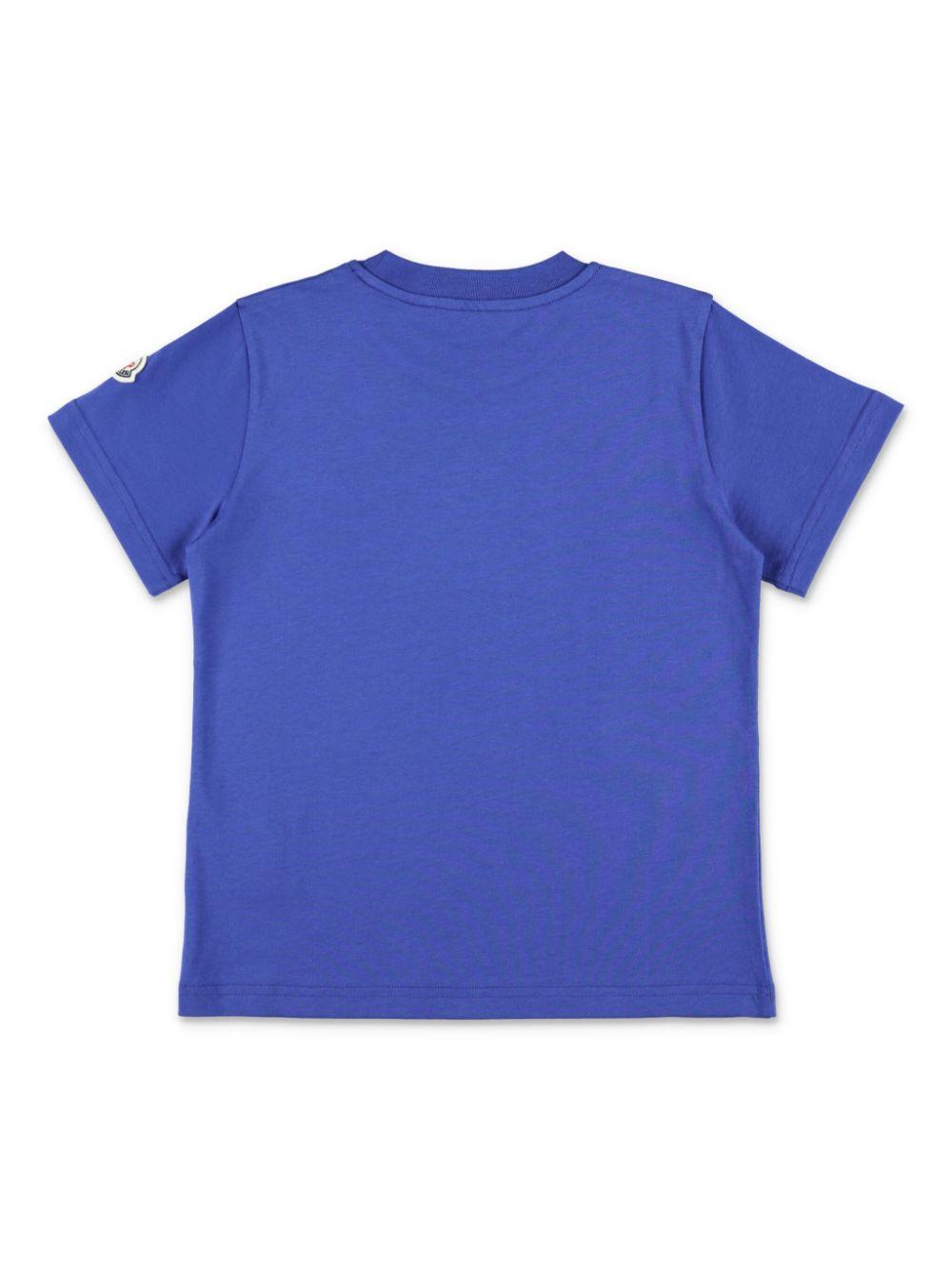 T-shirt blu per bambino con logo