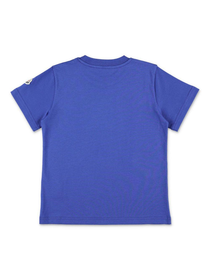 T-shirt blu per bambino con logo