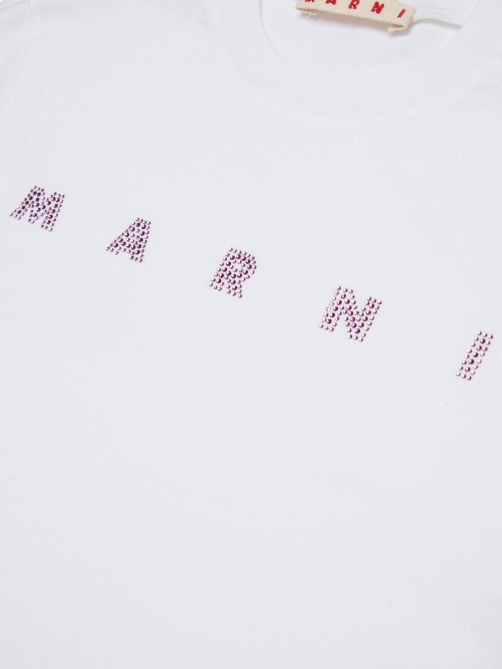 T-shirt bianca per bambina M01968M00SG 0M100 Marni Kids 