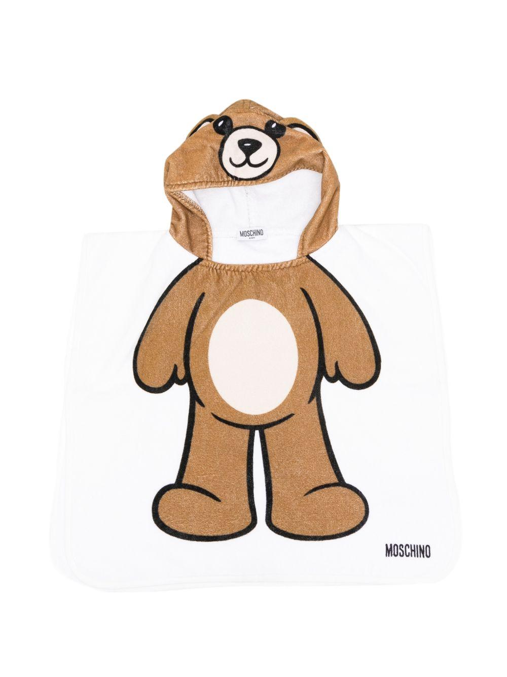 Accappatoio bianco/orso per neonato MUX05OLGA24 10101 Moschino Kids 