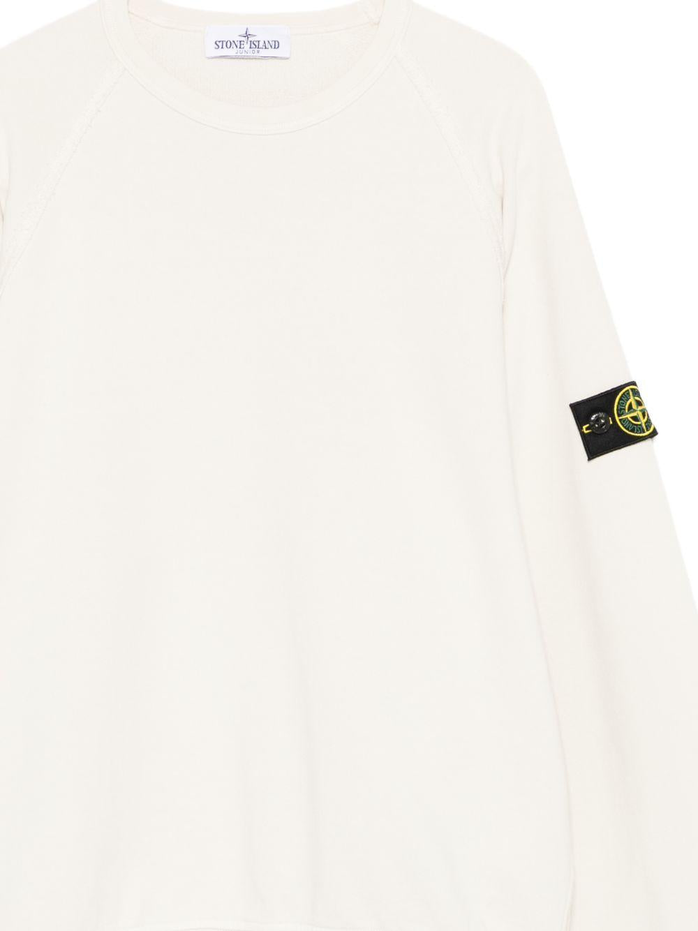 Felpa bianco sporco per bambino 66100015S0040 V0097 Stone Island Kids 