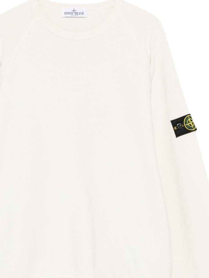 Felpa bianco sporco per bambino 66100015S0040 V0097 Stone Island Kids 