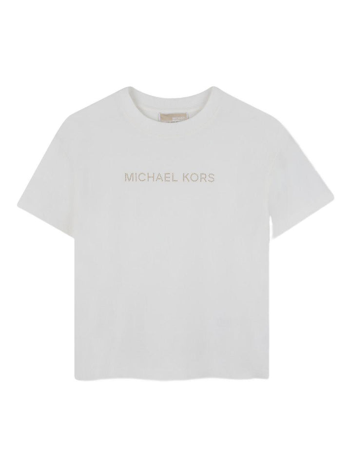 T-shirt bianco sporco per bambina R30602 117 Michael Kors Kids 