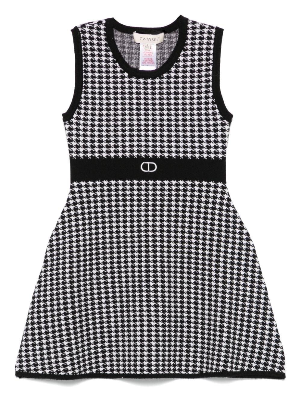 Abito nero/bianco per bambina con logo