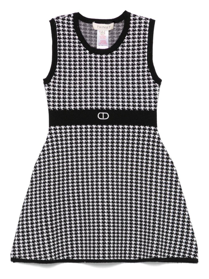 Abito nero/bianco per bambina con logo