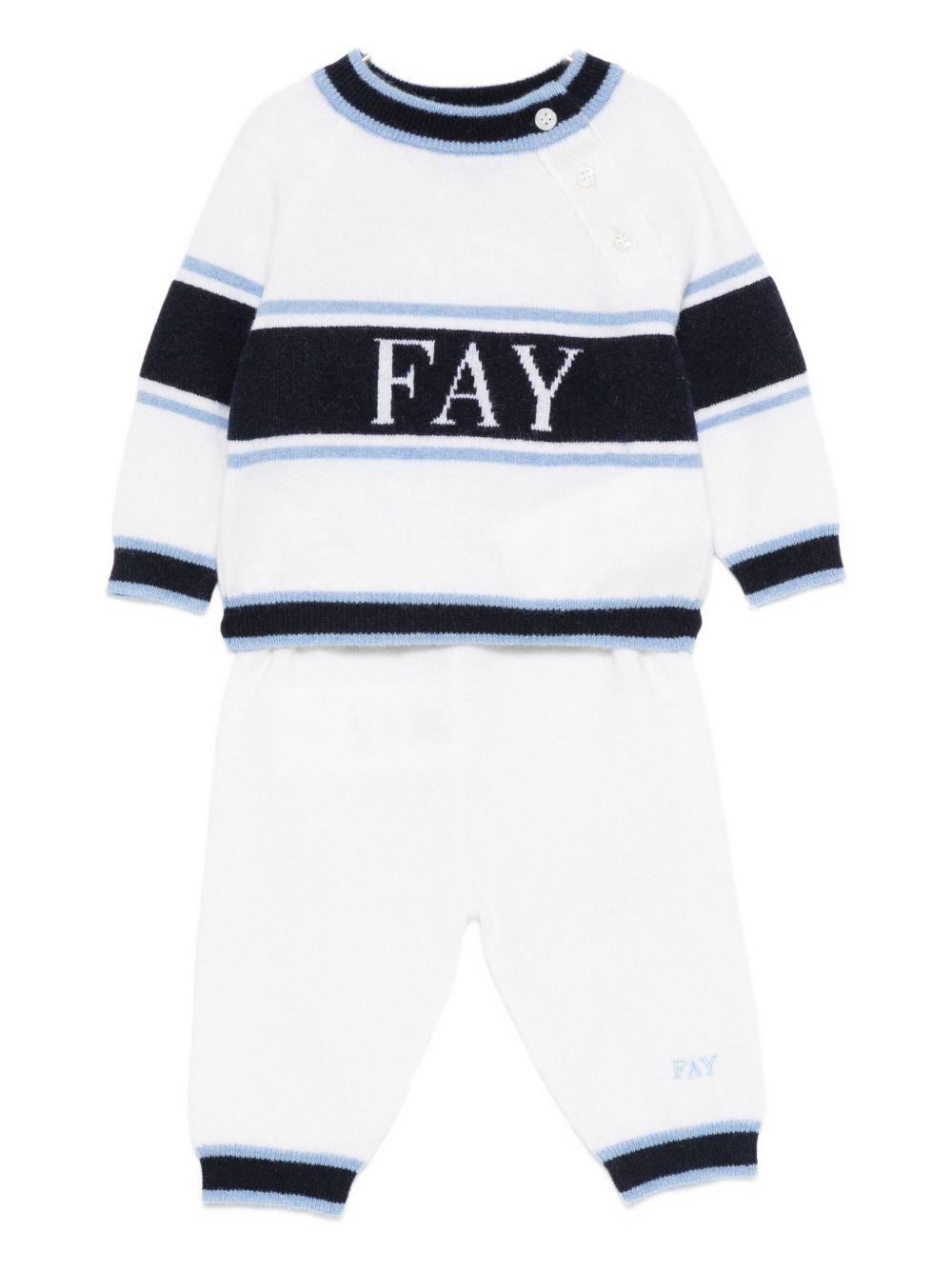 Completo sportivo bianco/blu per neonato FXB500W0023 101BL Fay Kids 