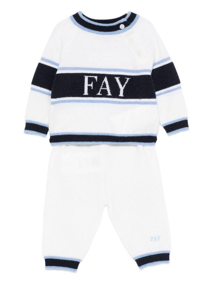 Completo sportivo bianco/blu per neonato FXB500W0023 101BL Fay Kids 