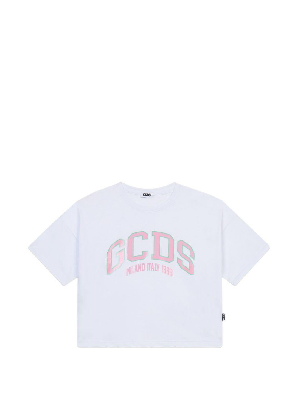 T-shirt bianca per bambina C1GJQC543J336 100P Gcds Kids 