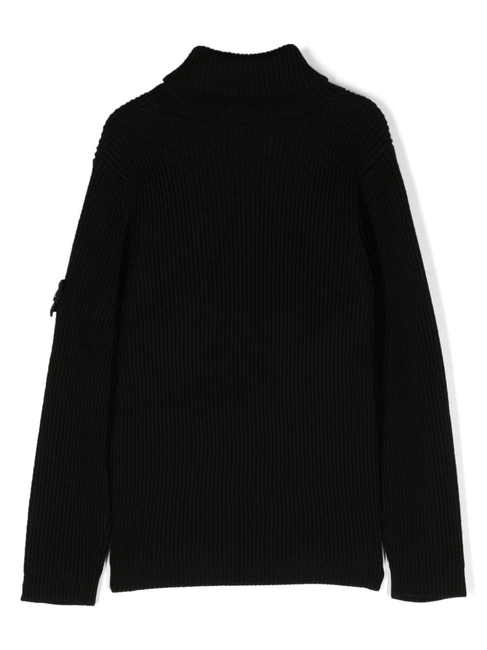 Maglione nero per bambino con logo