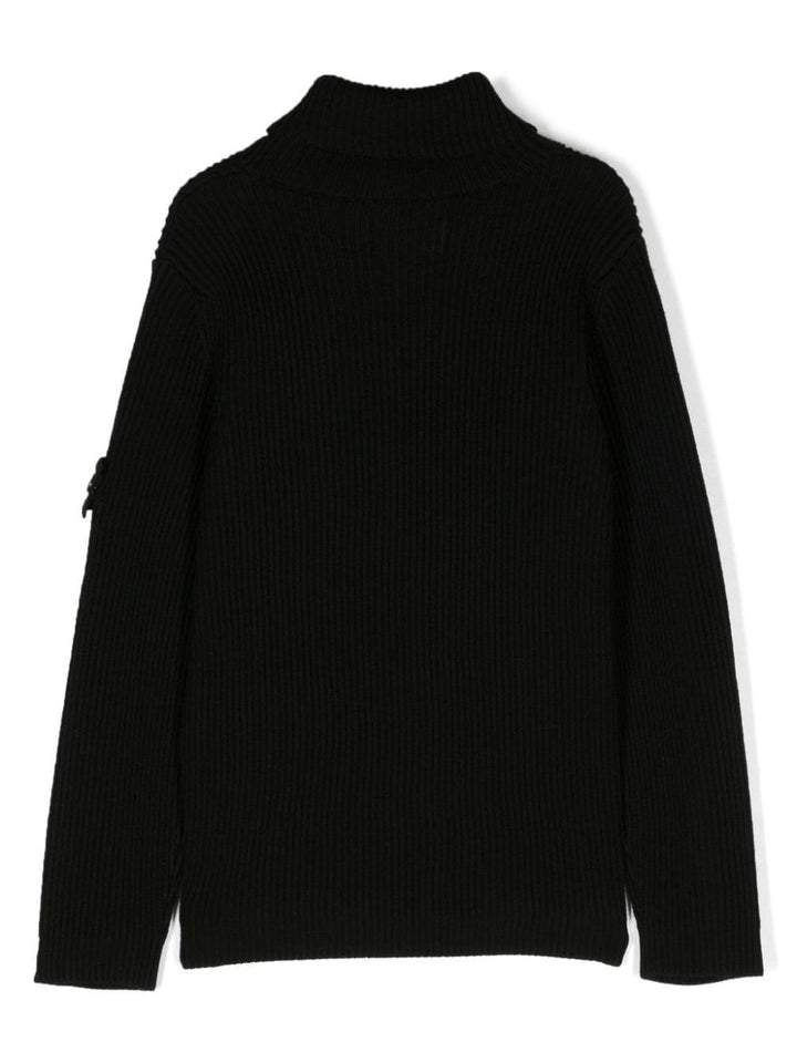 Maglione nero per bambino con logo