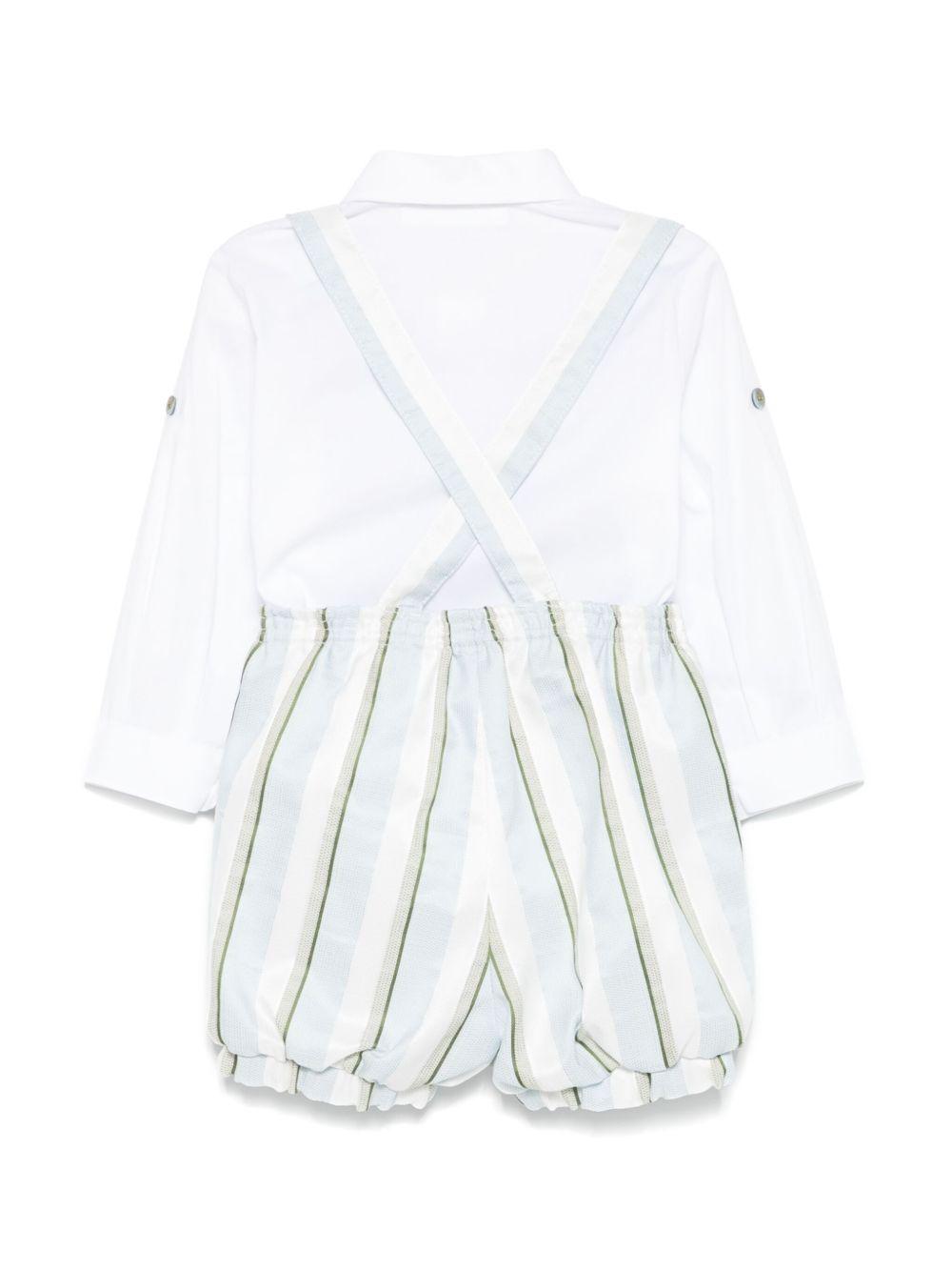 Completo bianco/verde/celeste per neonato