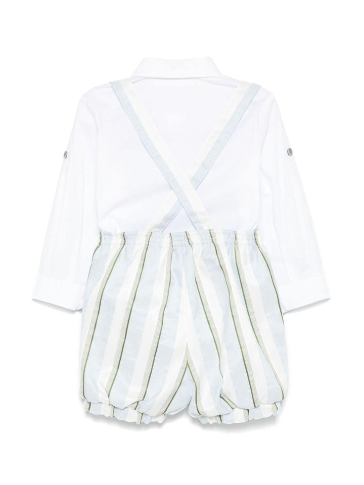 Completo bianco/verde/celeste per neonato