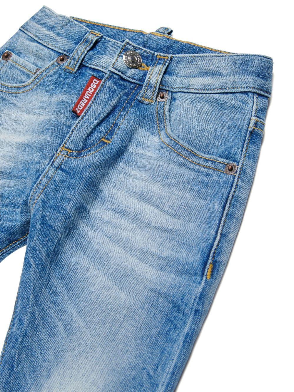 Jeans azzurro in misto cotone per neonato