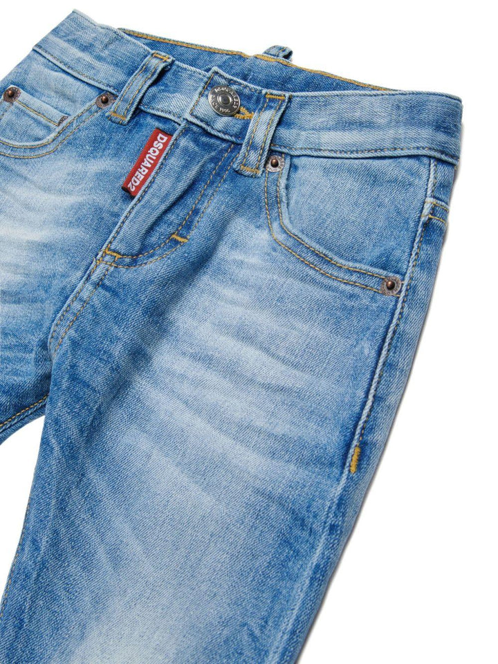 Jeans azzurro in misto cotone per neonato
