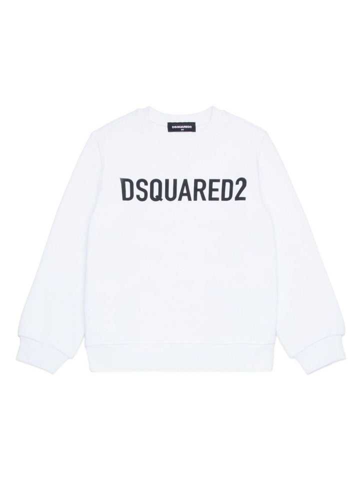 Felpa bianca per bambino con logo DQ2009D0A4D DQ100 Dsquared2 Kids 