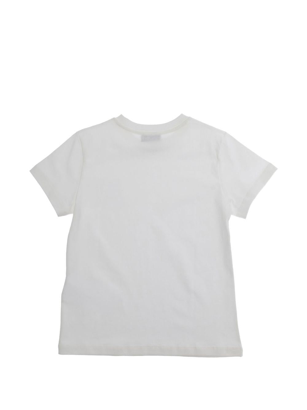 T-shirt bianca per bambino HUM05TLAA02 10063 Moschino Kids 