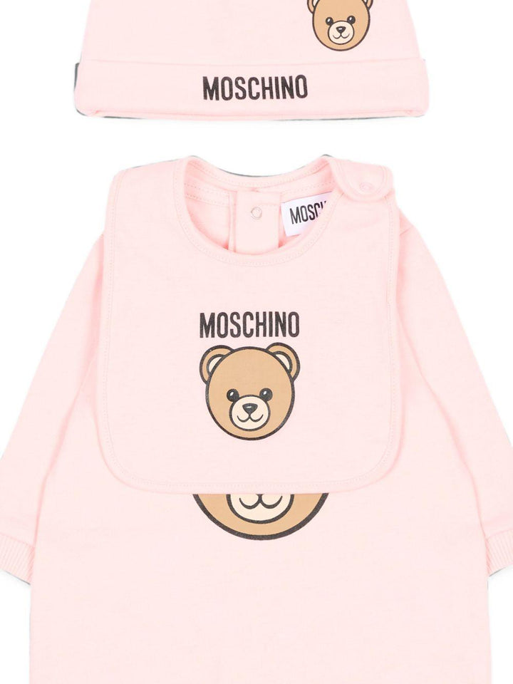 Kit tutina rosa chiaro per neonata MUY09PLCA40 50209 Moschino Kids 