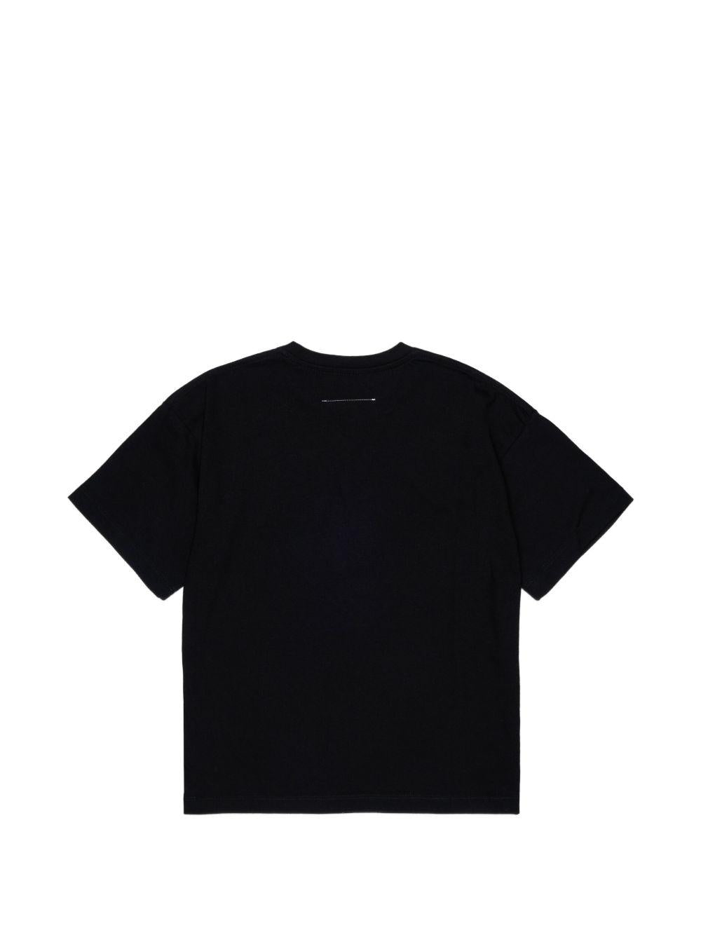 T-shirt nero per bambino M61117MM02Y M6900 MM6 Kids 