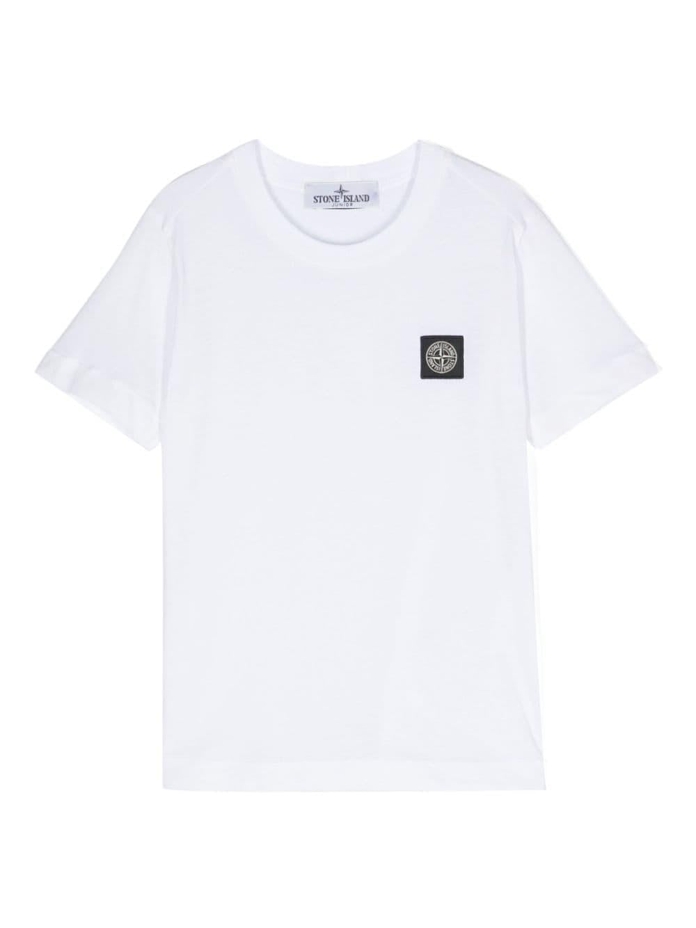 White t-shirt for boys with logo